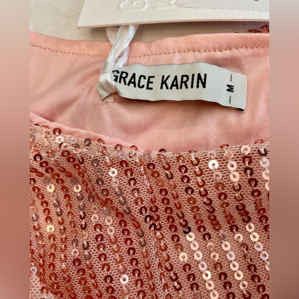 Grace Karin NWT Sequin One-Shoulder Top - Picture 2 of 4